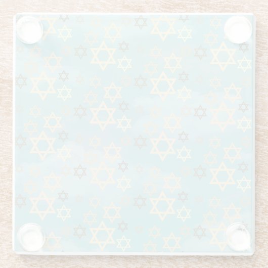 Moderne Pascha Blue Sky Sterren van David Glazen Onderzetter (Achterkant)