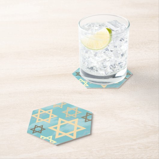 Moderne Pascha Blue Sky Sterren van David Kartonnen Onderzetters (Insitu)