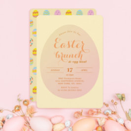 Moderne Pasen Brunch Egg Hunt Zacht Geel Kaart