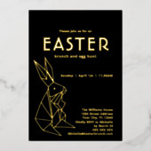 Moderne Pasen Brunch Gouden Folie Uitnodiging (Voorkant)