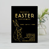 Moderne Pasen Brunch Gouden Folie Uitnodiging (Staand Voorkant)