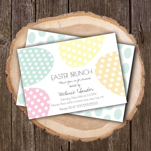 Moderne Pasen Gestippelde Eieren Diner Brunch Fami Kaart