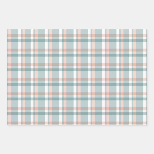 Moderne Pasen Saffier blauw en roze set van 3 Inpakpapier Vel (Voorkant 2)