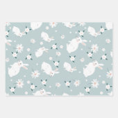 Moderne Pasen Saffier blauw en roze set van 3 Inpakpapier Vel (Voorkant)