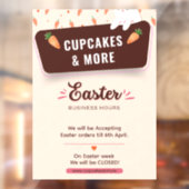 Moderne Pasen vakantie openingstijden op maat Raamsticker (Vel 2)