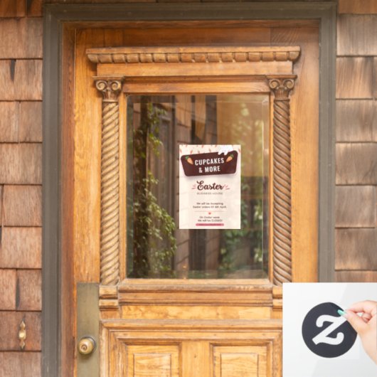 Moderne Pasen vakantie openingstijden op maat Raamsticker (Huis Deur)