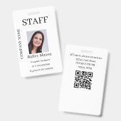 Moderne pasfoto badge op maat (Voor- en achterkant)