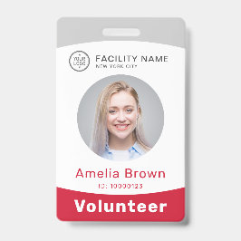 Moderne pasfoto en naam personeelsbadge badge