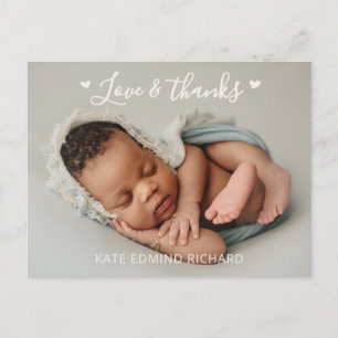 Moderne pasgeboren baby foto geboorteaankondiging briefkaart