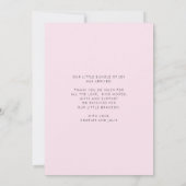 Moderne Pasgeboren Baby Fotocollage Stats Roze Geb Aankondiging (Achterkant)