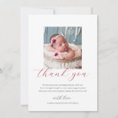 Moderne pasgeboren Baby Geboorte Foto Eenvoudig Ga Aankondiging (Achterkant)