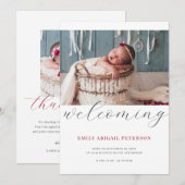 Moderne pasgeboren Baby Geboorte Foto Eenvoudig Ga Aankondiging (Voorkant / Achterkant)