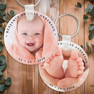 Moderne pasgeboren Baby Gepersonaliseerde eenvoudi Sleutelhanger