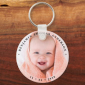 Moderne pasgeboren Baby Gepersonaliseerde eenvoudi Sleutelhanger (Voorkant)