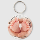 Moderne pasgeboren Baby Gepersonaliseerde eenvoudi Sleutelhanger (Achterkant)