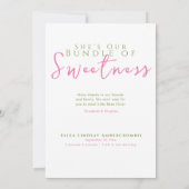 Moderne pasgeboren baby meisje geboorte aankondiging (Achterkant)