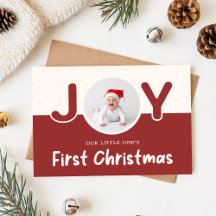 Moderne pasgeboren baby's eerste kerst twee foto