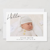 Moderne Pasgeboren Fotocollage Geboorteaankondigin Aankondiging (Voorkant)