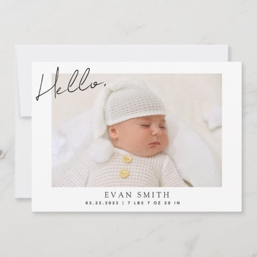 Moderne Pasgeboren Fotocollage Geboorteaankondigin Aankondiging (Voorkant)