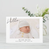 Moderne Pasgeboren Fotocollage Geboorteaankondigin Aankondiging (Staand voorkant)