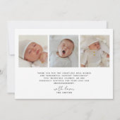 Moderne Pasgeboren Fotocollage Geboorteaankondigin Aankondiging (Achterkant)