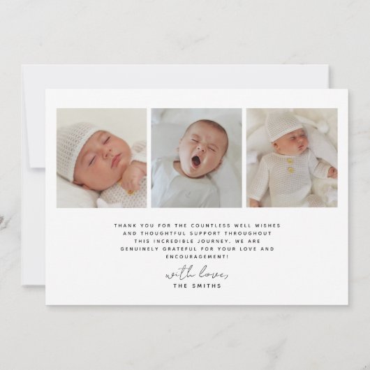 Moderne Pasgeboren Fotocollage Geboorteaankondigin Aankondiging (Achterkant)