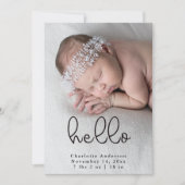 Moderne pasgeboren fotokalligrafie Geboorte Aankondiging (Voorkant)