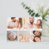 Moderne pasgeboren foto's baby dank u aangepaste n aankondiging (Staand voorkant)