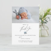 Moderne pasgeboren geboorte aankondiging foto dank (Staand voorkant)