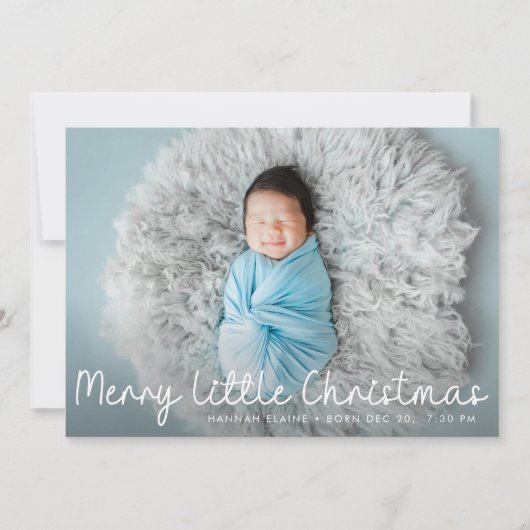 moderne pasgeboren kerstgeboorteaankondiging feestdagenkaart (Voorkant)