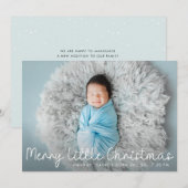 moderne pasgeboren kerstgeboorteaankondiging feestdagenkaart (Voorkant / Achterkant)