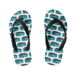 Moderne passagiersbus cartoon illustratie kinder teenslippers