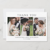 Moderne Passen getrouwd 3 Fotobruiloft Dank je Bedankkaart (Voorkant)