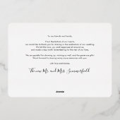 Moderne Passen getrouwd 3 Fotobruiloft Dank je Folie Uitnodiging (Achterkant)