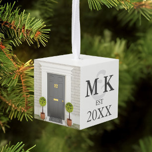 Moderne Passen getrouwd Cadeaujaar Est Cube Orname Decoratie