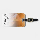 Moderne Passen getrouwd Eenvoudige foto & liefde S Bagagelabel (Voorkant horizontaal)