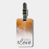 Moderne Passen getrouwd Eenvoudige foto & liefde S Bagagelabel (Voorkant verticaal)
