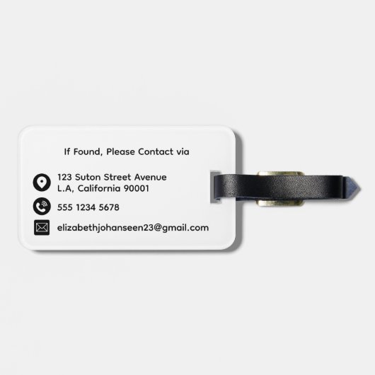 Moderne Passen getrouwd Eenvoudige foto & liefde S Bagagelabel (Achterkant horizontaal)