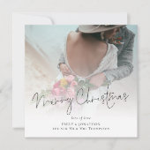 Moderne Passen getrouwd foto overlay Vrolijk kerst Feestdagenkaart (Voorkant)