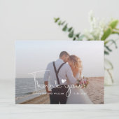 Moderne Passen getrouwd met handschrift foto's Bedankkaart (Staand voorkant)