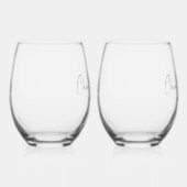 Moderne Passen getrouwd naam Monogram Wijnglas Zonder Voet (Rechts)
