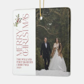 Moderne Passen getrouwd trouwden voor het eerst me Keramisch Ornament (Links)