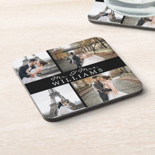 Moderne Passen getrouwd van het Monogram van de Fo Bier Onderzetter (Linkerzijde)