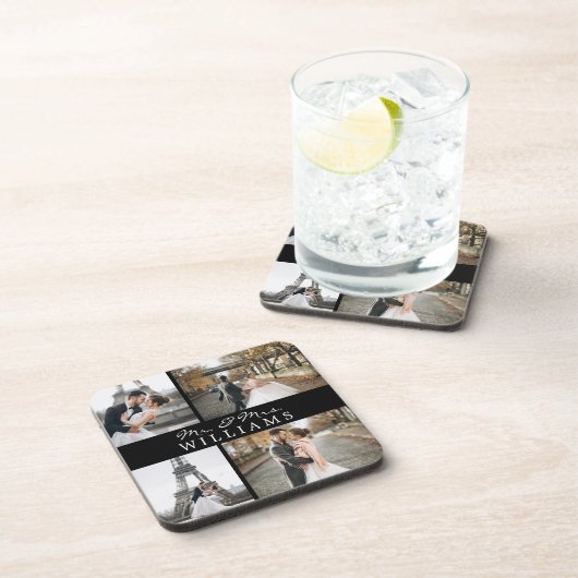 Moderne Passen getrouwd van het Monogram van de Fo Bier Onderzetter (Rechterzijde)