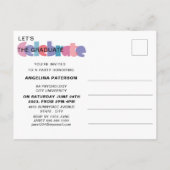 Moderne pasta & Confetti fotograaf Uitnodiging Briefkaart (Achterkant)