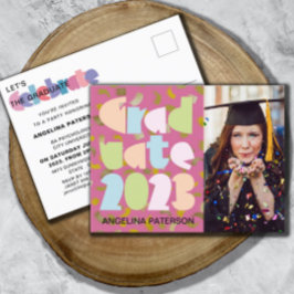 Moderne pasta & Confetti fotograaf Uitnodiging Briefkaart