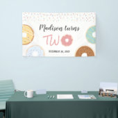Moderne pasta Donuts en prinkles Tweede verjaardag Spandoek (Beurs)