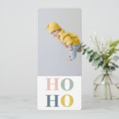 Moderne pasta kleurig HOHOHO met foto (Staand voorkant)