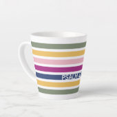 Moderne pasta Striped Christelijke PSALM 46:10 Latte Mok (Linkerhoek)