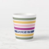 Moderne pasta Striped Christelijke PSALM 46:10 Latte Mok (Voorkant)